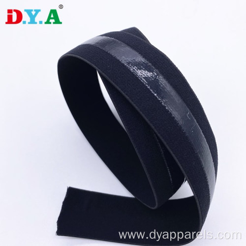 Black Soft Nylon Silicone Elastic For Cycling Garment